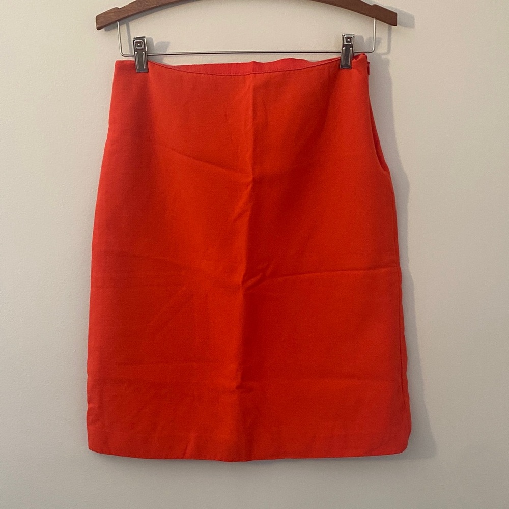 Vintage KORS Michael Kors 95% Wool Bold Orange Pencil Skirt